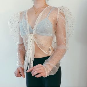 Lirika Matoshi Handmade Crystal Blouse XS